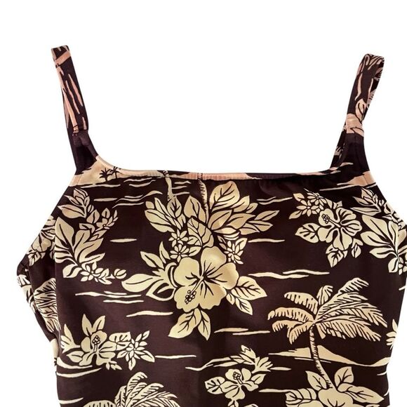 Vintage Leilani Hawaiian Print One Piece Swimsuit - Picture 3 of 7